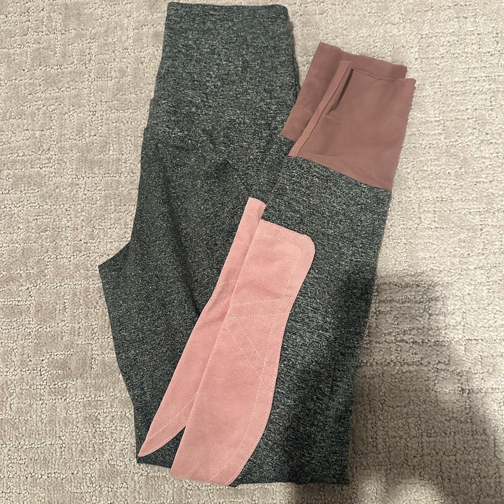 Botori Equestrian Grey/Pink Riding Leggings